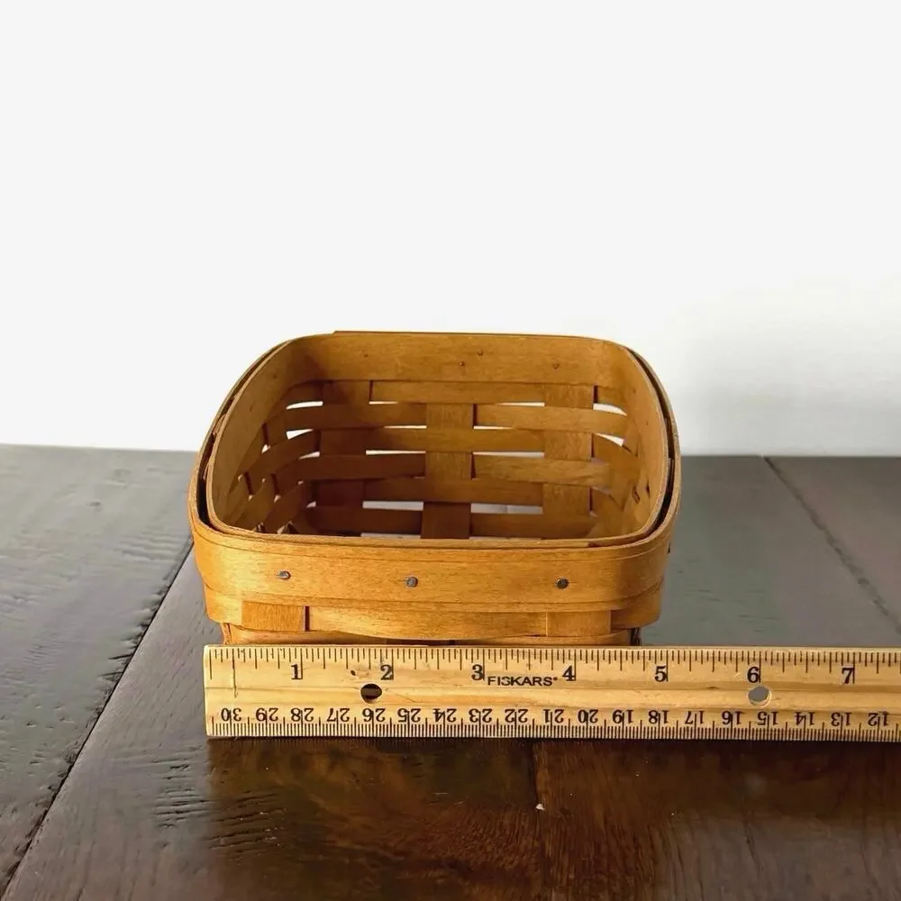 Vintage Longaberger Small Angled Basket | Handwoven American Basket